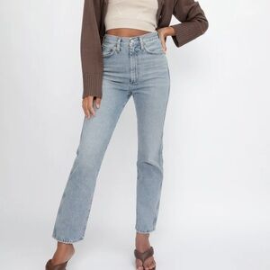 Agolde Pinch Waist Kick Flare Jeans in Riptide Light Wash size 24 High Rise